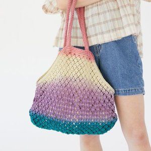 Ombré Net Tote Bag Cotton Dyed for Groceries Goods